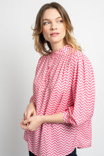 blouse géométrie rose cambronne detail